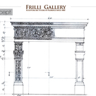 Development of mantel pieces in various marbles for a privately owned residential villa in California